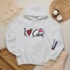 I Heart Cuba Hoodie | Cuban Flag Sleeve Sweatshirt