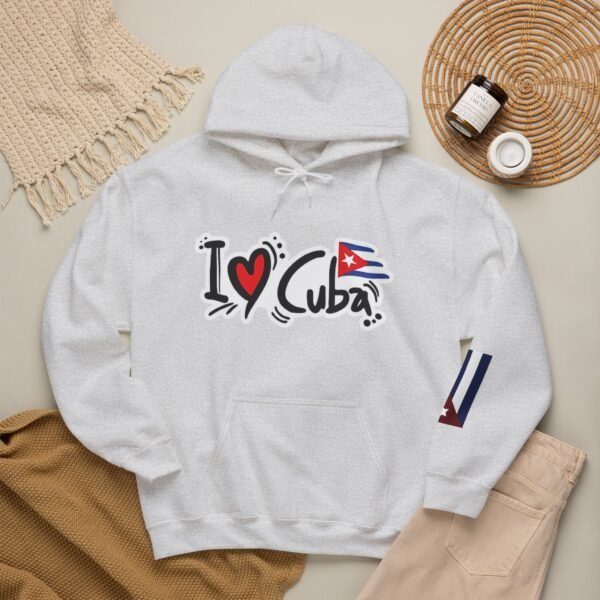 I Heart Cuba Hoodie | Cuban Flag Sleeve Sweatshirt