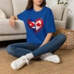 Cuba Canada Heart Flag T-Shirt – Split Cuban & Canadian Flag Love Design - Image 9