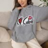 I Heart Cuba Hoodie | Cuban Flag Sleeve Sweatshirt