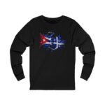 Cuban Flag Wave Long Sleeve Tee — Cuban Quebec Flag Graphic