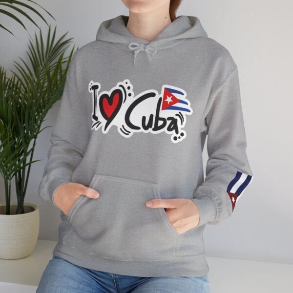 I Heart Cuba Hoodie | Cuban Flag Sleeve Sweatshirt