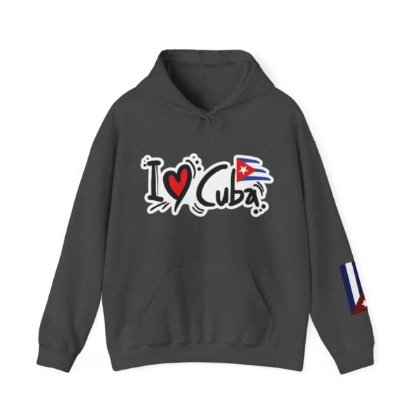 I Heart Cuba Hoodie | Cuban Flag Sleeve Sweatshirt