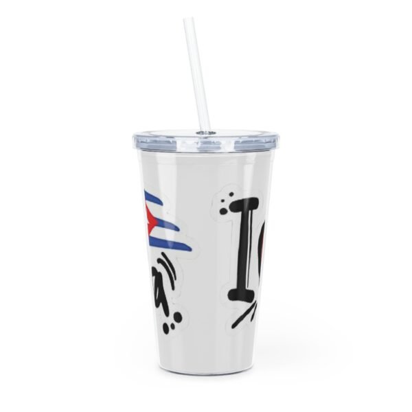 271884330715357090_2048.jpeg I love Cuba Plastic Tumbler with Straw | Red White Blue