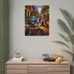 Cuban Street Scene Rolled Poster — Vintage Classic Car & Musicians Wall Art - Image 2