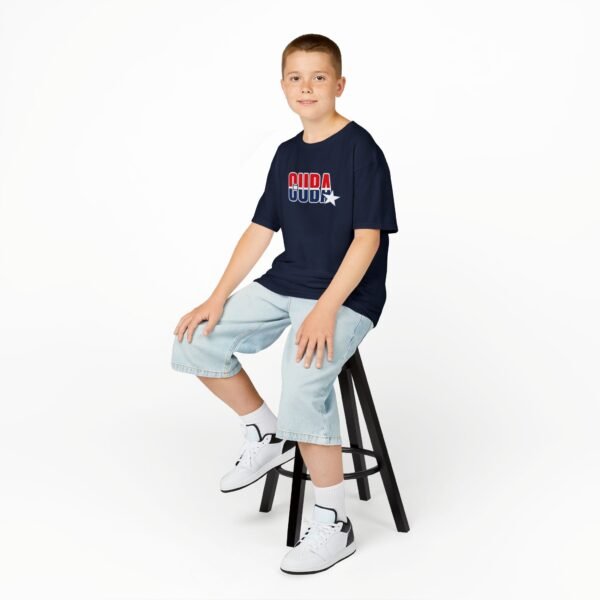 3328935041432371927_2048.jpeg Kids 'CUDA' Retro Star Tee — Patriotic Red & Blue Graphic