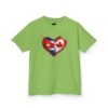 Kids Tee — Heart Flag Design: Cuban & Canadian Pride