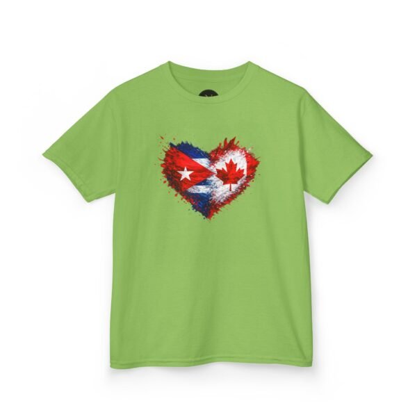 Kids Tee — Heart Flag Design: Cuban & Canadian Pride