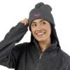 Embroidered Pom-Pom Knit Cap — Retro Cuba Script Beanie