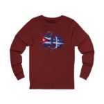 Cuban Flag Wave Long Sleeve Tee — Cuban Quebec Flag Graphic - Image 5