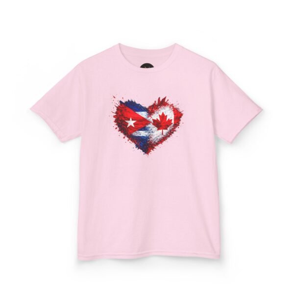 Kids Tee — Heart Flag Design: Cuban & Canadian Pride