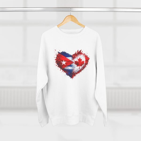 Cuba Canada Heart Crewneck Sweatshirt — Split Flag Love Graphic