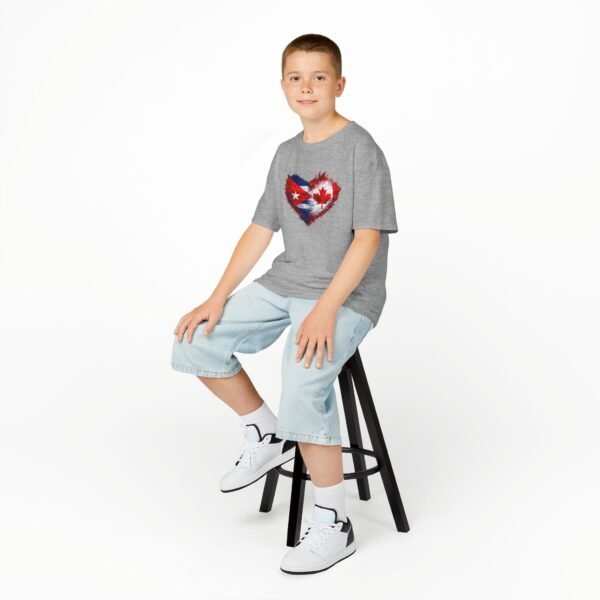 Kids Tee — Heart Flag Design: Cuban & Canadian Pride