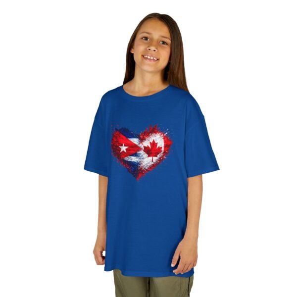 Kids Tee — Heart Flag Design: Cuban & Canadian Pride