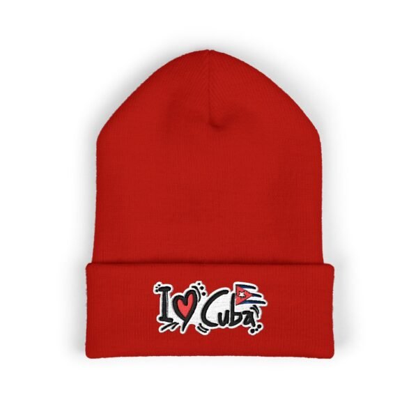 I  Love Cuba Embroidered Cuffed Beanie
