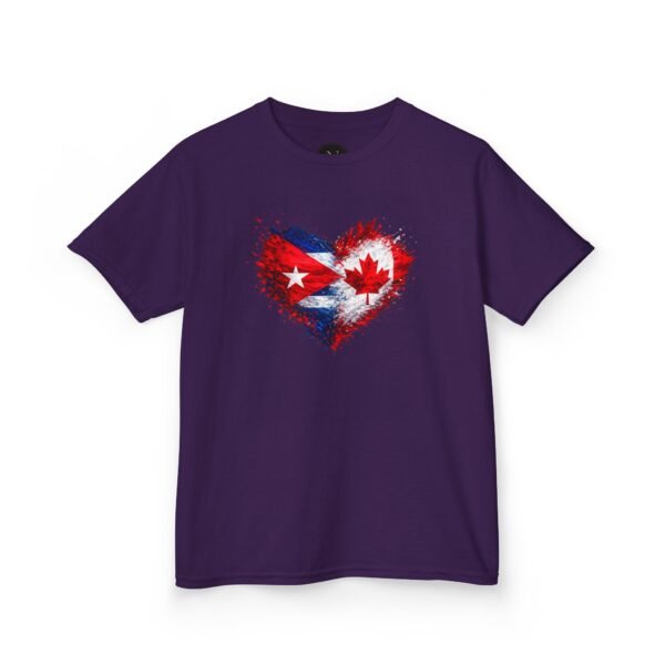 Kids Tee — Heart Flag Design: Cuban & Canadian Pride