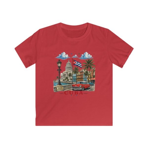 Cuba Havana Vintage Street Scene Kids Tee | Classic Cars, Palm Trees