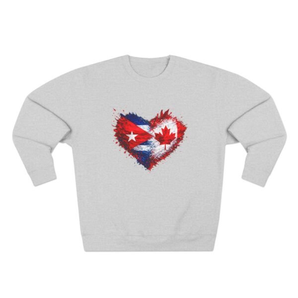 Cuba Canada Heart Crewneck Sweatshirt — Split Flag Love Graphic