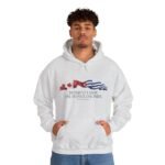Hoodie — "Different Lands, One Respect, One Pride" Canada & Cuba Flag Graphic - Image 6