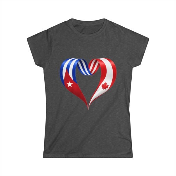 Cuba Canada Heart Flag T-Shirt | Women's Softstyle Tee