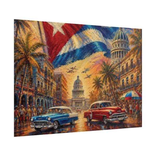 Cuban Vintage Street Scene Poster