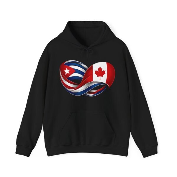 Cuban Canadian Flag Heart Hoodie | Cuba Canada Infinity Ribbon