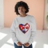 Cuba Canada Heart Crewneck Sweatshirt — Split Flag Love Graphic