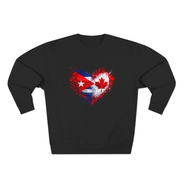Cuba Canada Heart Crewneck Sweatshirt — Split Flag Love Graphic