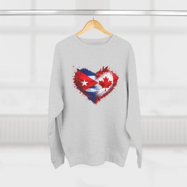 Cuba Canada Heart Crewneck Sweatshirt — Split Flag Love Graphic