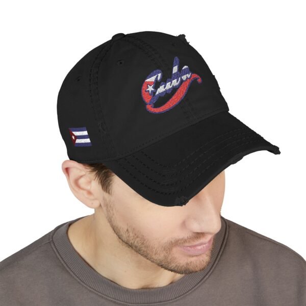 Cuba Script Logo Dad Hat | Distressed Embroidered Cap