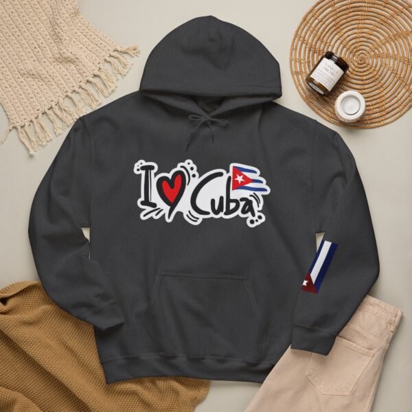 I Heart Cuba Hoodie | Cuban Flag Sleeve Sweatshirt