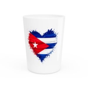 Cuban Flag Heart Shot Glass
