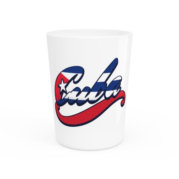 Cuba Script Flag Shot Glass — Patriotic Cuban Cocktail Shotglass