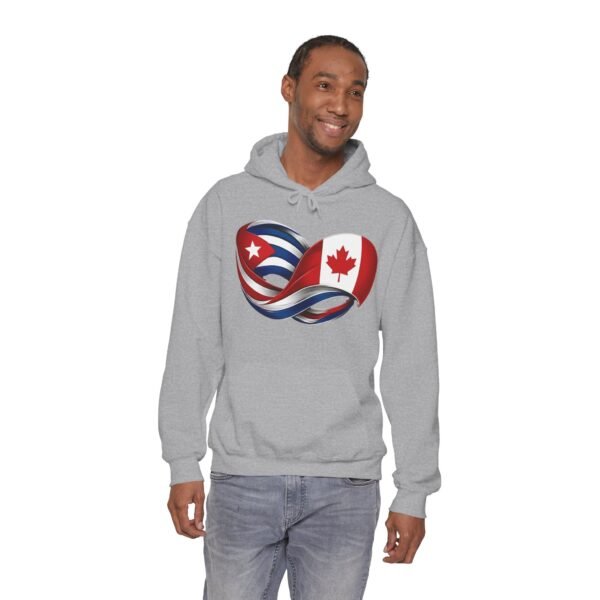 Cuban Canadian Flag Heart Hoodie | Cuba Canada Infinity Ribbon