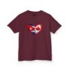 Kids Tee — Heart Flag Design: Cuban & Canadian Pride
