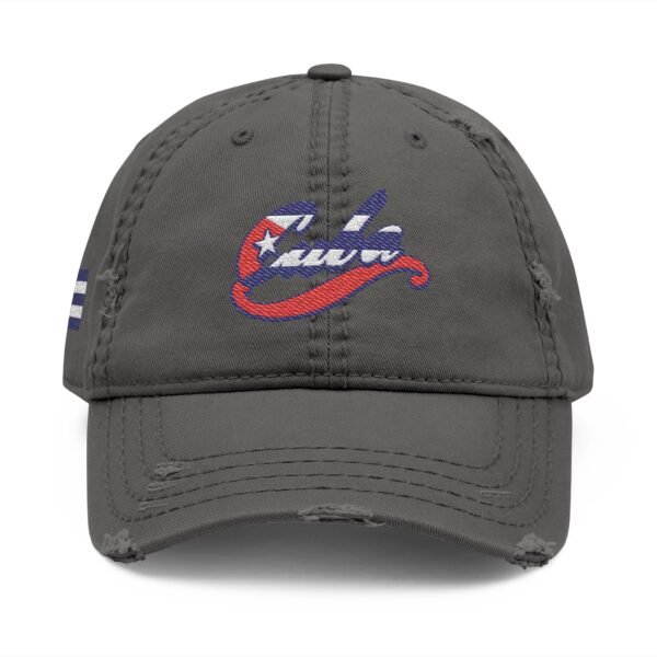 Cuba Script Logo Dad Hat | Distressed Embroidered Cap
