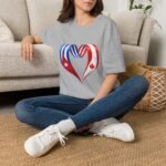 Two Nations One Heart T-Shirt, Cuba Canada Heart Flag Tee, Cuban Canadian Love Shirt, Heart of Cuba and Canada, Patriotic Graphic Tee - Image 7
