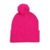 Embroidered Pom-Pom Knit Cap — Retro Cuba Script Beanie