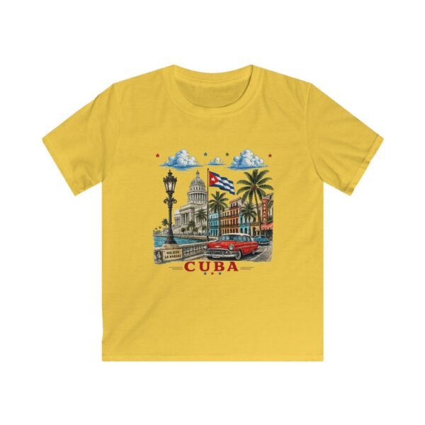 Cuba Havana Vintage Street Scene Kids Tee | Classic Cars, Palm Trees
