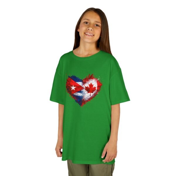 Kids Tee — Heart Flag Design: Cuban & Canadian Pride