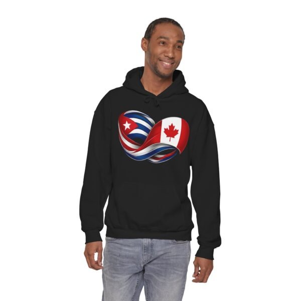 Cuban Canadian Flag Heart Hoodie | Cuba Canada Infinity Ribbon