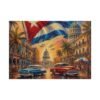 Cuban Vintage Street Scene Poster