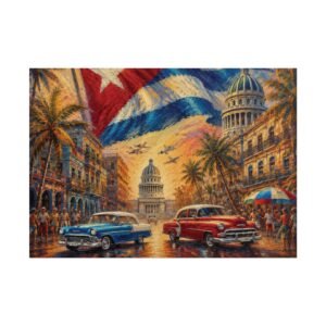 Cuban Vintage Street Scene Poster