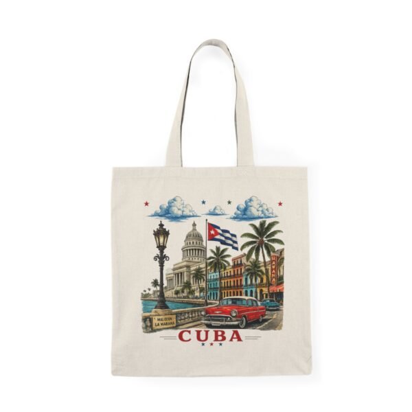 Cuba Havana Vintage Scene Tote Bag | Classic Car, Capitol, Palm Trees