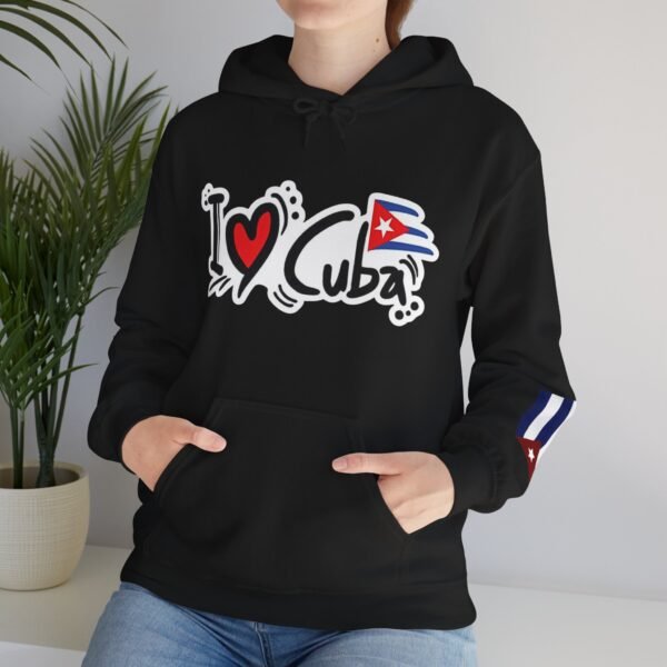 I Heart Cuba Hoodie | Cuban Flag Sleeve Sweatshirt