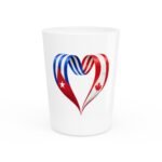 Cuba Canada Heart Shot Glass, Two Nations One Heart Glass, Cuban Canadian Gift, Cuba Canada Love Gift, Canadian Cuban Keepsake