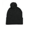Embroidered Pom-Pom Knit Cap — Retro Cuba Script Beanie