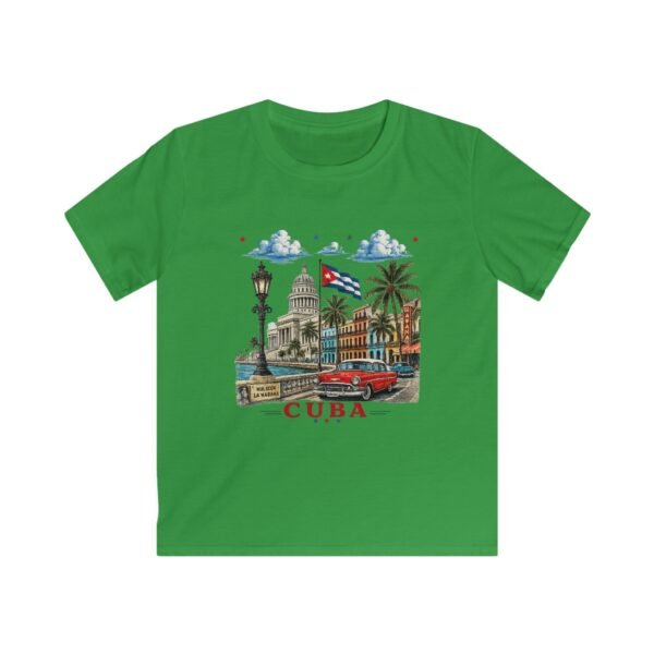 Cuba Havana Vintage Street Scene Kids Tee | Classic Cars, Palm Trees