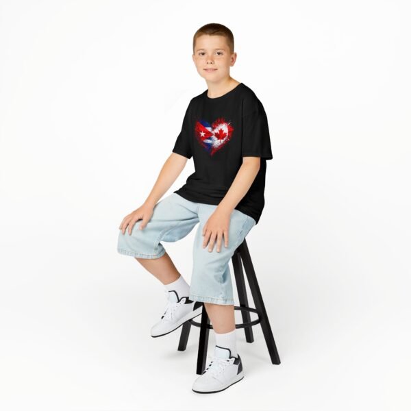 Kids Tee — Heart Flag Design: Cuban & Canadian Pride