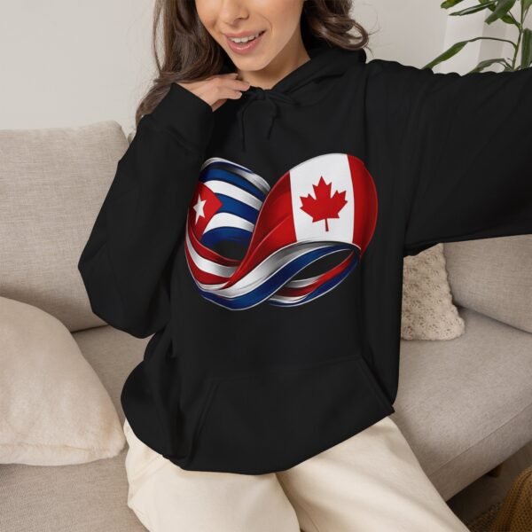 Cuban Canadian Flag Heart Hoodie | Cuba Canada Infinity Ribbon